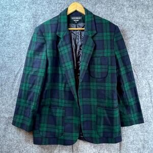 Vintage Donnybrook Blazer Jacket Womens 11/12 Plaid Wool Dark Academia Preppy